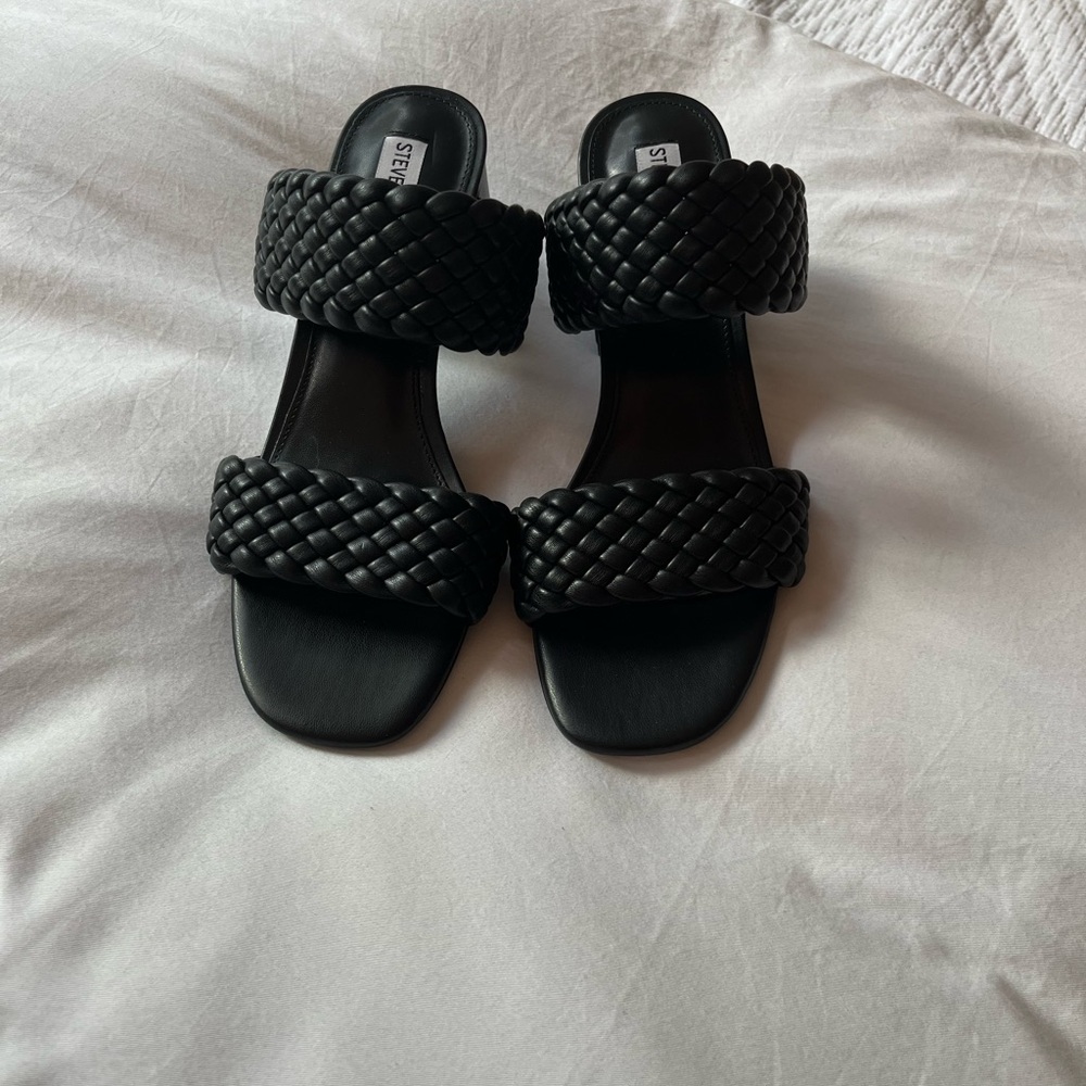 Steve Madden Black Braided Sandals